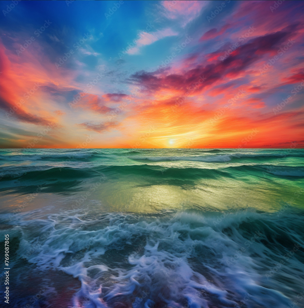 colorful sea sky 