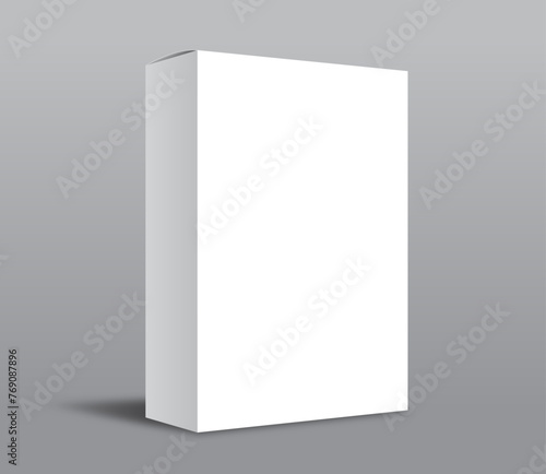 Product packaging cardboard box. Blank white 3D illustration for mockup designing.
