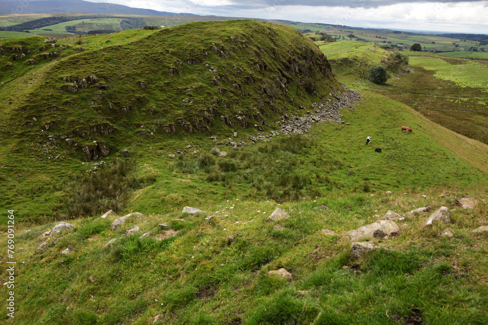 Along the Hadrian's wall between Gilsland and Twice Brewed - Northumberland - England - UK Along the Hadrian's wall between Gilsland and Twice Brewed - Northumberland - England - UK