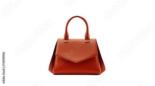 A modern handbag with a minimalist design and bold accents, showcasing its sleek lines and quality materials in lifelike