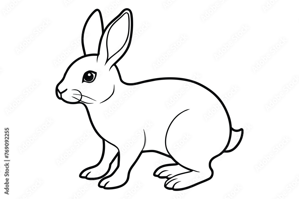 simple rabbit icon line art illustration vector simple rabbit icon line art illustration vector