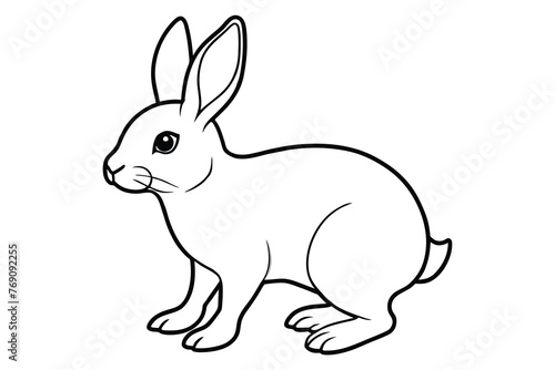 simple rabbit icon line art illustration vector