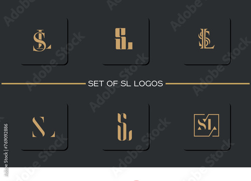 Set Of SL, LS, S, L, Abstract  Letters Logo Monogram