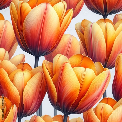 Wallpaper Mural Colorful tulip texture – Warm floral background Torontodigital.ca
