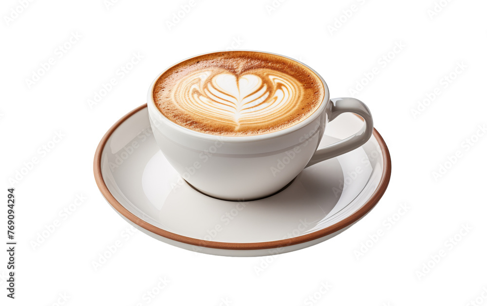 A fragrant cup of coffee resting on a delicate saucer A fragrant cup of coffee resting on a delicate saucer