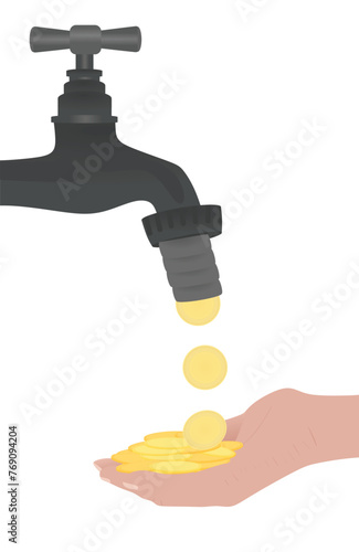 Money flow concept. vector illustration