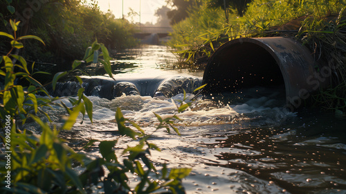 Wallpaper Mural Stream Flowing Through Lush Green Forest Torontodigital.ca