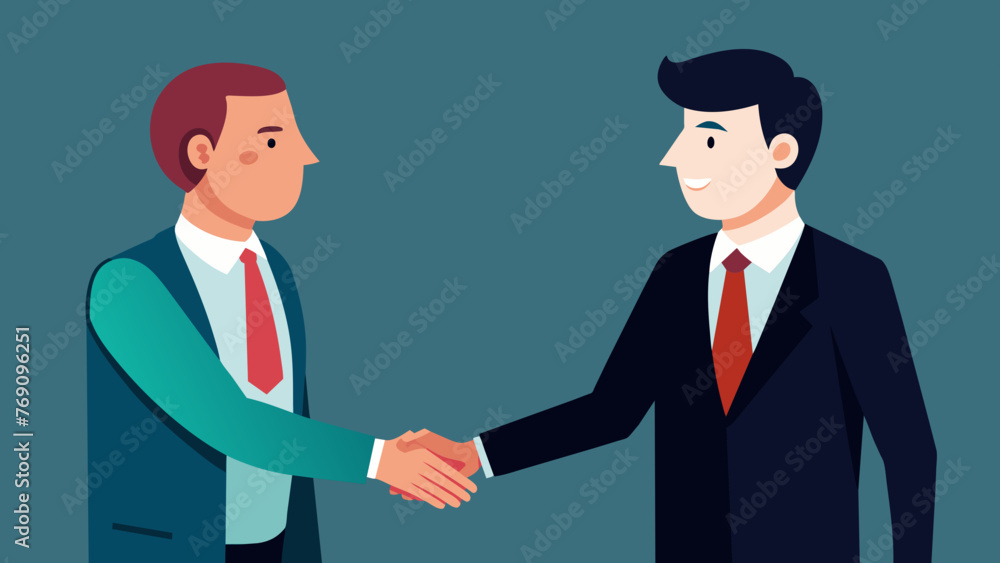 Two professionally dressed individuals one in a dark suit and the other in a blazer extend their right hands towards each other in a formal Two professionally dressed individuals one in a dark suit and the other in a blazer extend their right hands towards each other in a formal