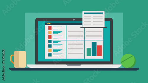 Detailed shot of a businessmans laptop screen showing a spreadsheet filled with numbers and legal information.