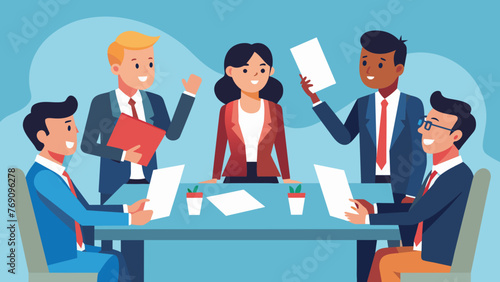 Corporate attorneys and exeives engage in a heated debate over contract terms and negotiations.