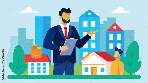 A real estate lawyer giving a presentation on legal aspects of property development at a business conference.