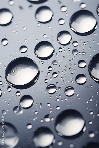 water droplets on all silver matte background with copy space and blank pattern for text or photo backgrdrop