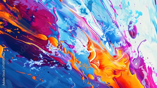 Abstract colorful fluid art wallpaper