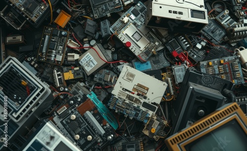 Pile of Electronic Waste and Components © Xanthius