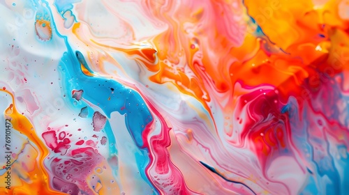 Abstract colorful fluid art 