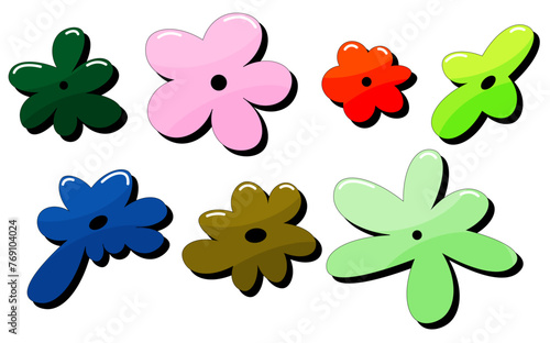 Vintage floral vector patterns reminiscent of the 90s era. Vibrant colors and intricate flower designs