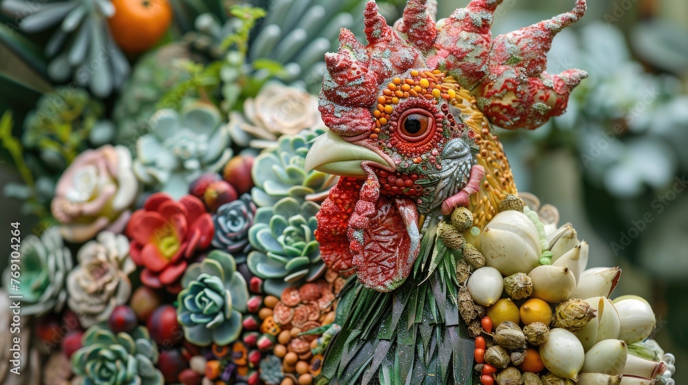 Art pieces and design projects created using upcycled food materials, emphasizing the aesthetic value and environmental benefits of reusing food waste in creative ways