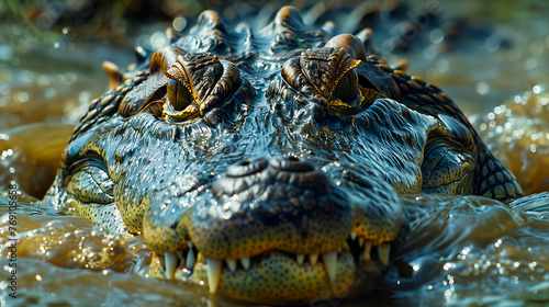 Close-Up of a Alligator in the Wild