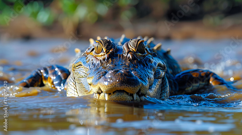 Close-Up of a Alligator in the Wild