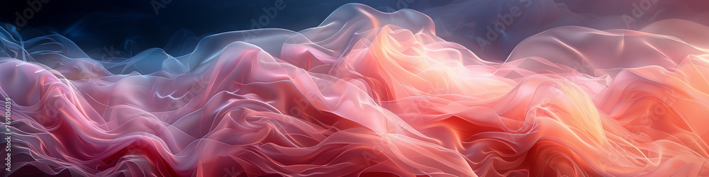 Flowing Soft Pink Veil Generative AI - obrazy, fototapety, plakaty 