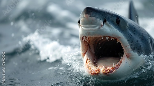 Great White Shark (Carcharodon carcharias) in the water
