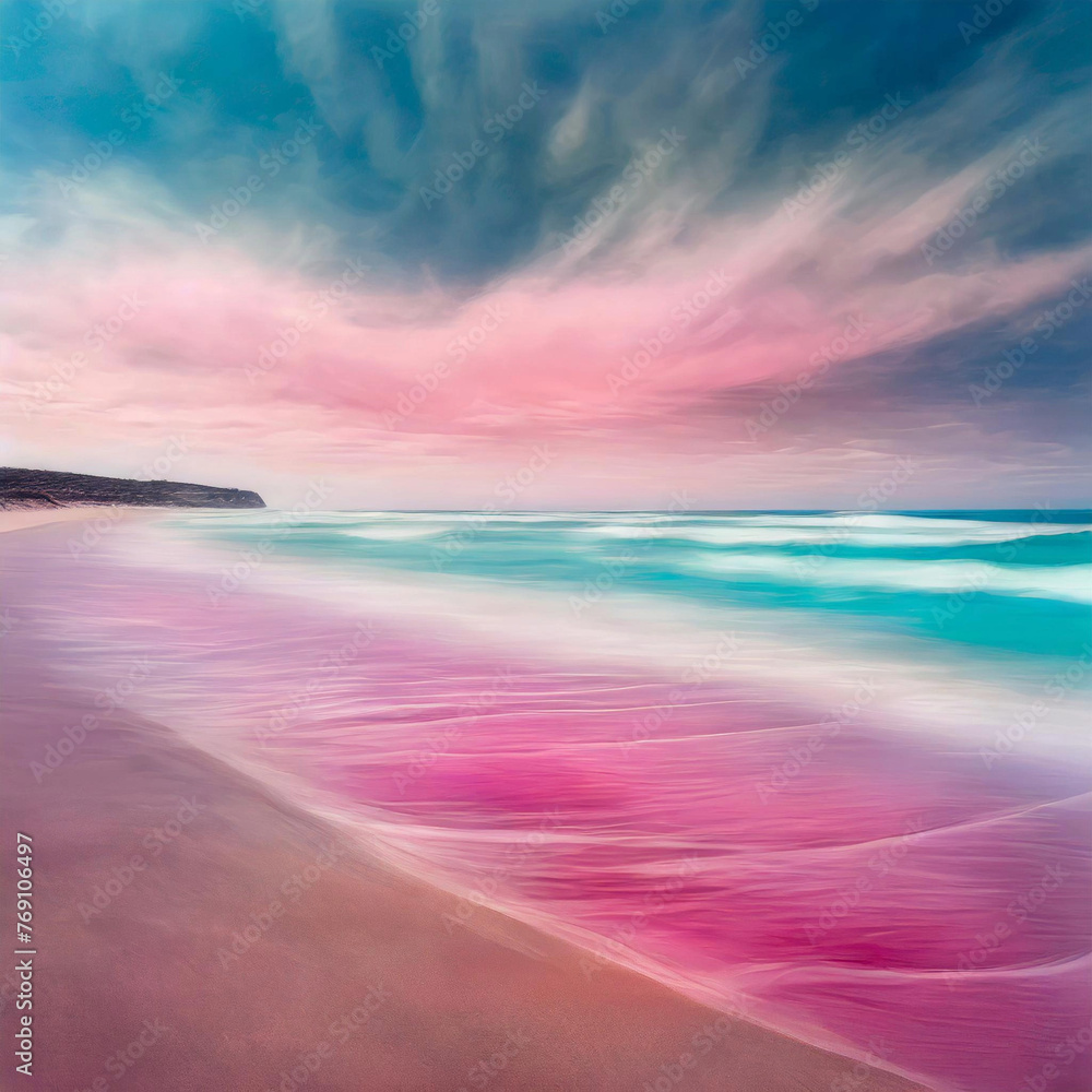 Pink and Blue surreal landscape