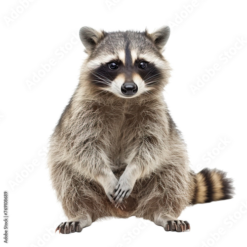 Raccoon isolated on white or transparent background © Nazmus