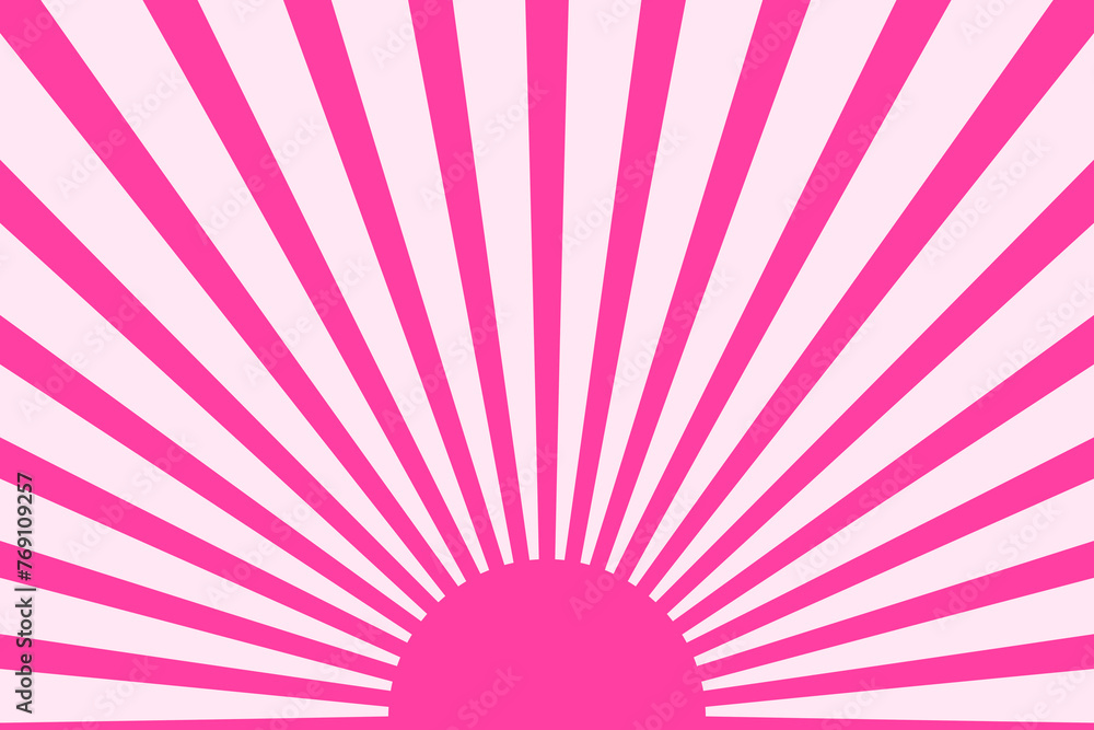 Obraz premium Pink sunburst background – Pink radial ray pattern