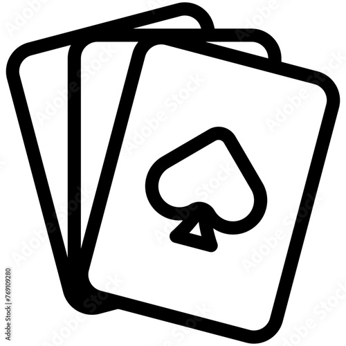 Photography Playing cards icon with Ace