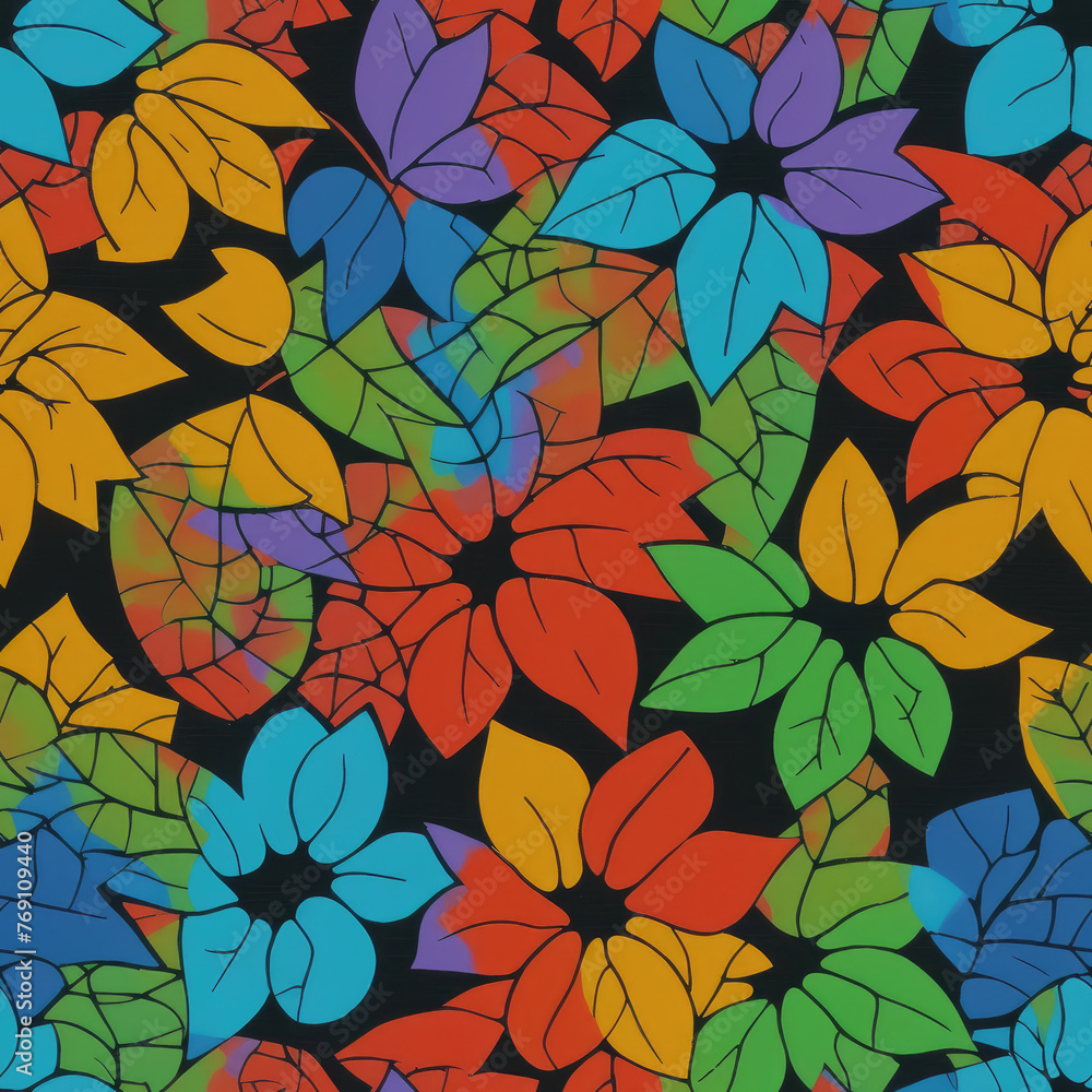 Flowers. Abstract seamless pattern. AI generated.
Flowers. Abstract seamless pattern. AI generated.