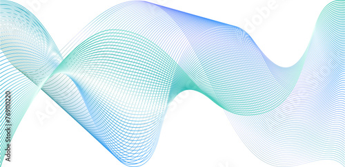 Line wave flow. Abstract blue green purple 3d ribbon. Linear mesh wireframe design. Eco overlay lattice infinity pattern vector background. Neural tech light data network.