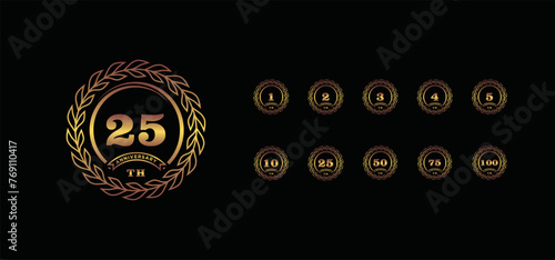 Golden anniversay premium emblem set photo