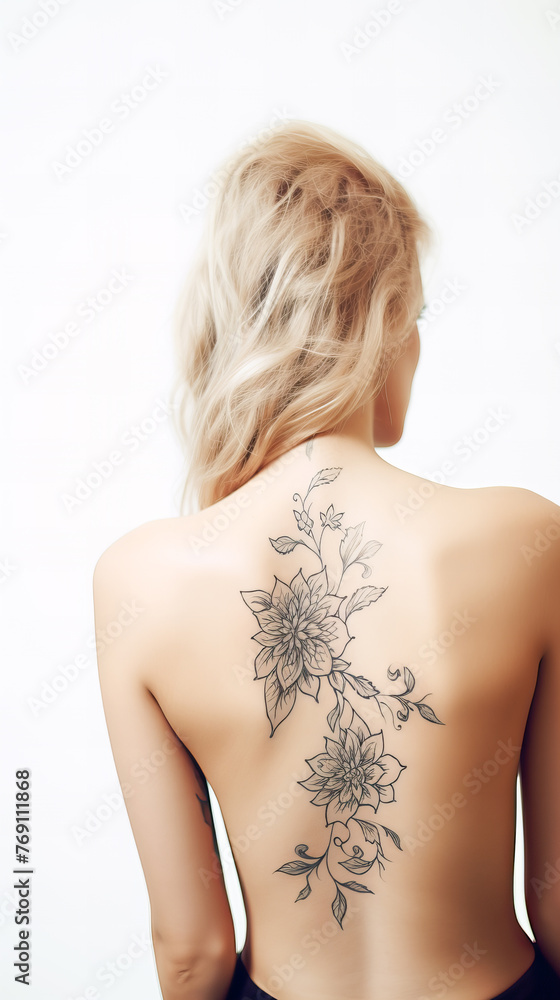 Naklejka premium Creative Tattoo. The Artful Beauty of Tattoos