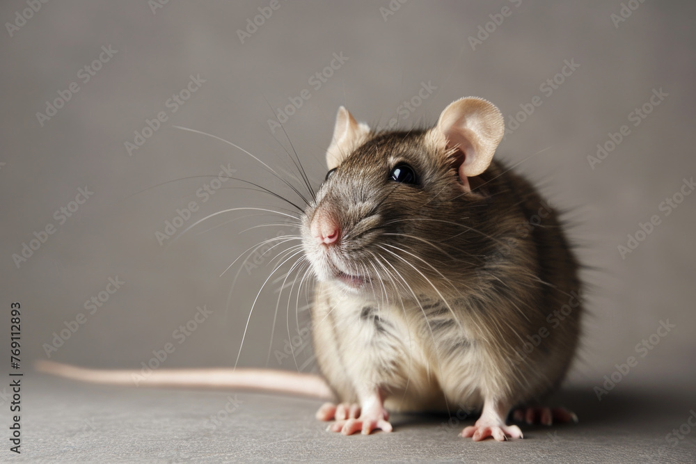 A purebred rodent poses for a portrait in a studio with a solid color background during a pet photoshoot.
A purebred rodent poses for a portrait in a studio with a solid color background during a pet photoshoot.