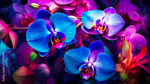 Closeup of an Exotic Orchid. Beauty in Vibrant Colors