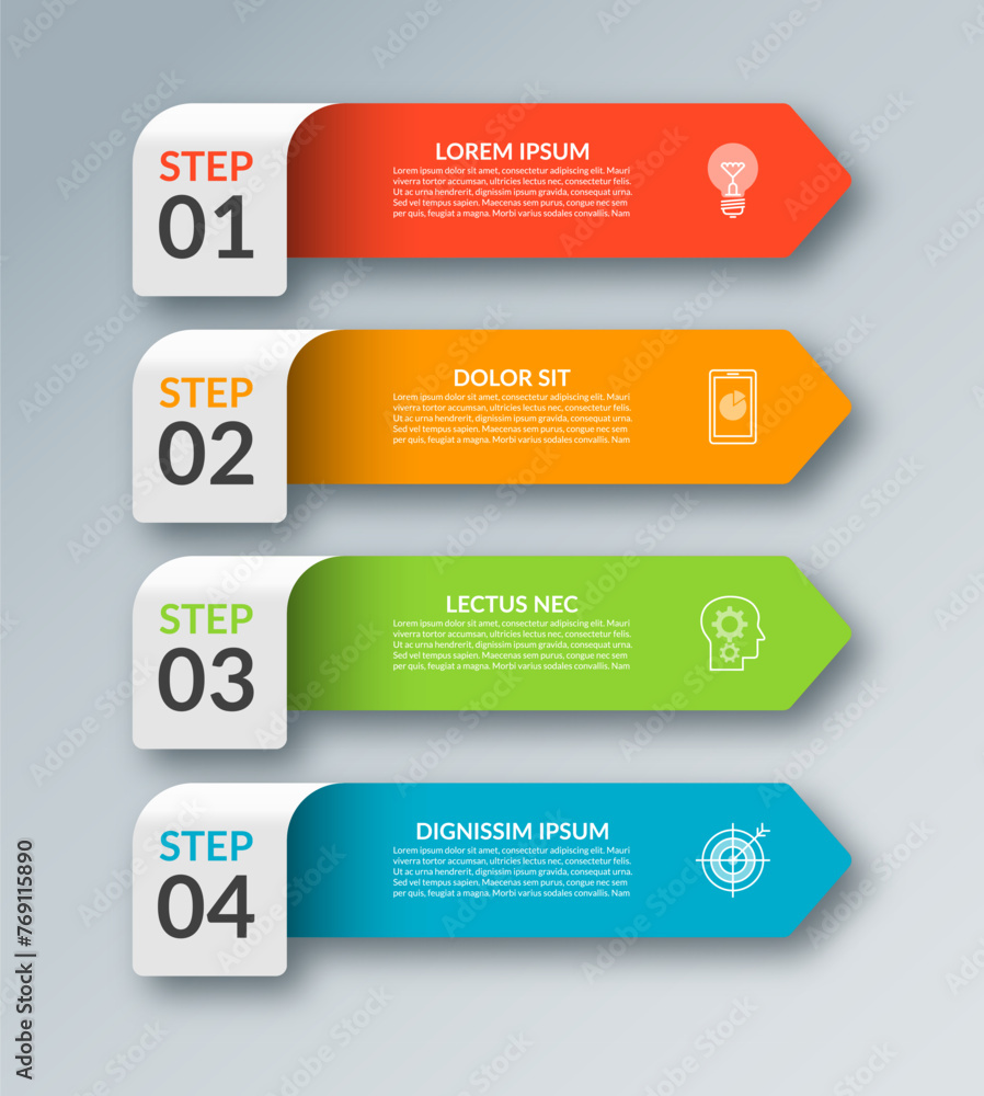Vector infographic template with 4 arrows. Vector design elements for infographics. Can be used for workflow layout, diagram, chart, graph, web design. Vector infographic template with 4 arrows. Vector design elements for infographics. Can be used for workflow layout, diagram, chart, graph, web design.