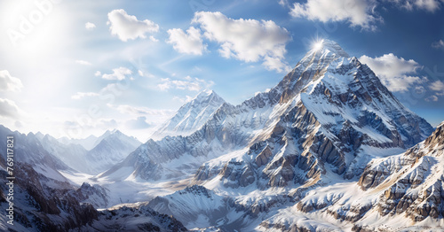 Everest Mountain peak. © AlenKadr