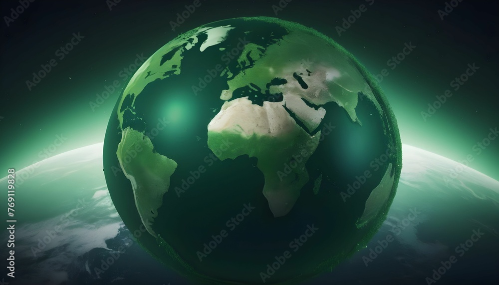 Green planet earth globe, Earth globe in monochromatic green, earth in space, earh day concept created with generative ai. Green planet earth globe, Earth globe in monochromatic green, earth in space, earh day concept created with generative ai.