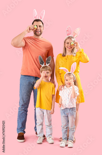 Happy family in bunny ears ...