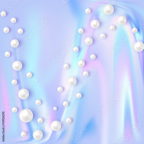 Holographic pearl abstract wallpaper background. Hologram texture. Premium quality. Modern vector design.