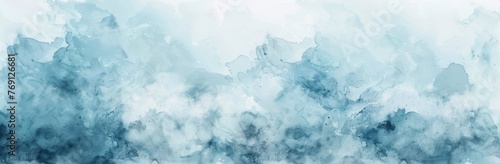 Serene Blue Watercolor Clouds - Abstract Sky-Inspired Background
