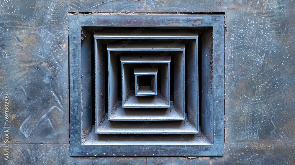 A close-up view of a metal air conditioning vent A close-up view of a metal air conditioning vent