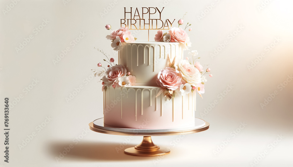 Elegant Two Tier Birthday Cake