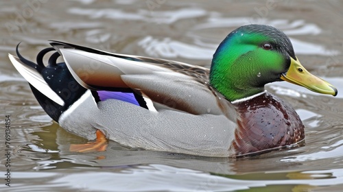 Wallpaper Mural a close up of a duck in a body of water with it's head above the water's surface. Torontodigital.ca