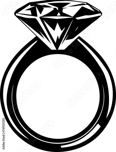 A high-contrast silhouette of an engagement ring, highlighting the classic beauty of a solitaire diamond.