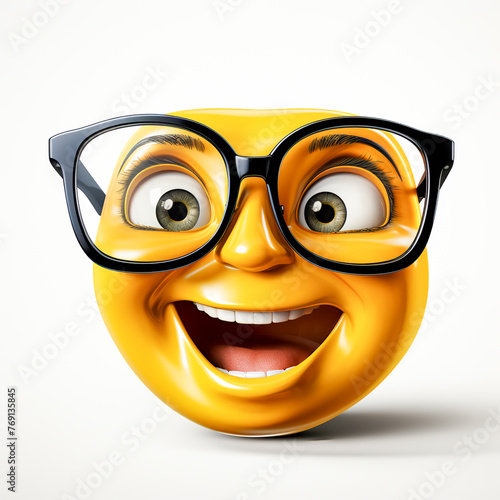 Yellow Smiley Face with Glasses of Fun