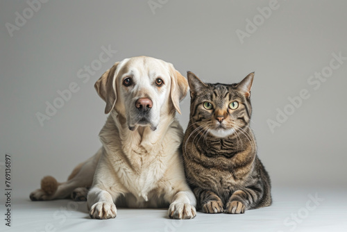 A cat and a dog are companions.