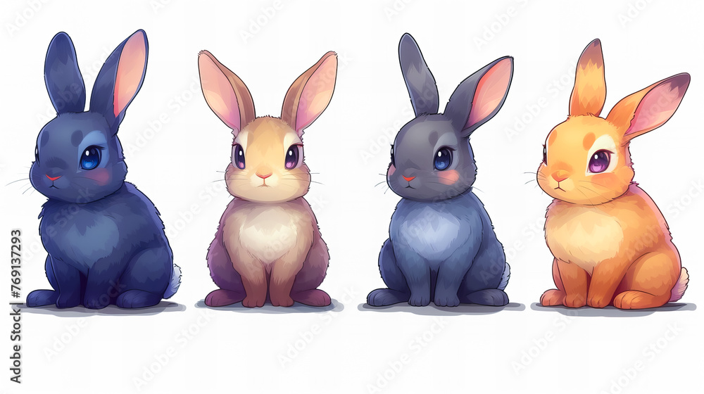 Fototapeta premium funny bunnys collection