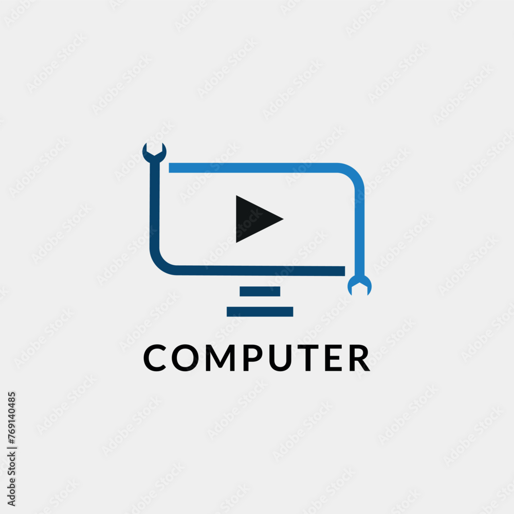 computer logo icon vector illustration computer logo icon vector illustration