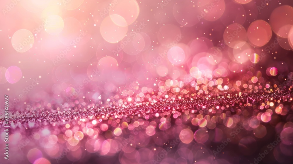 Dusty Pink and Gold Shiny Background Defocused Lighting Generative AI